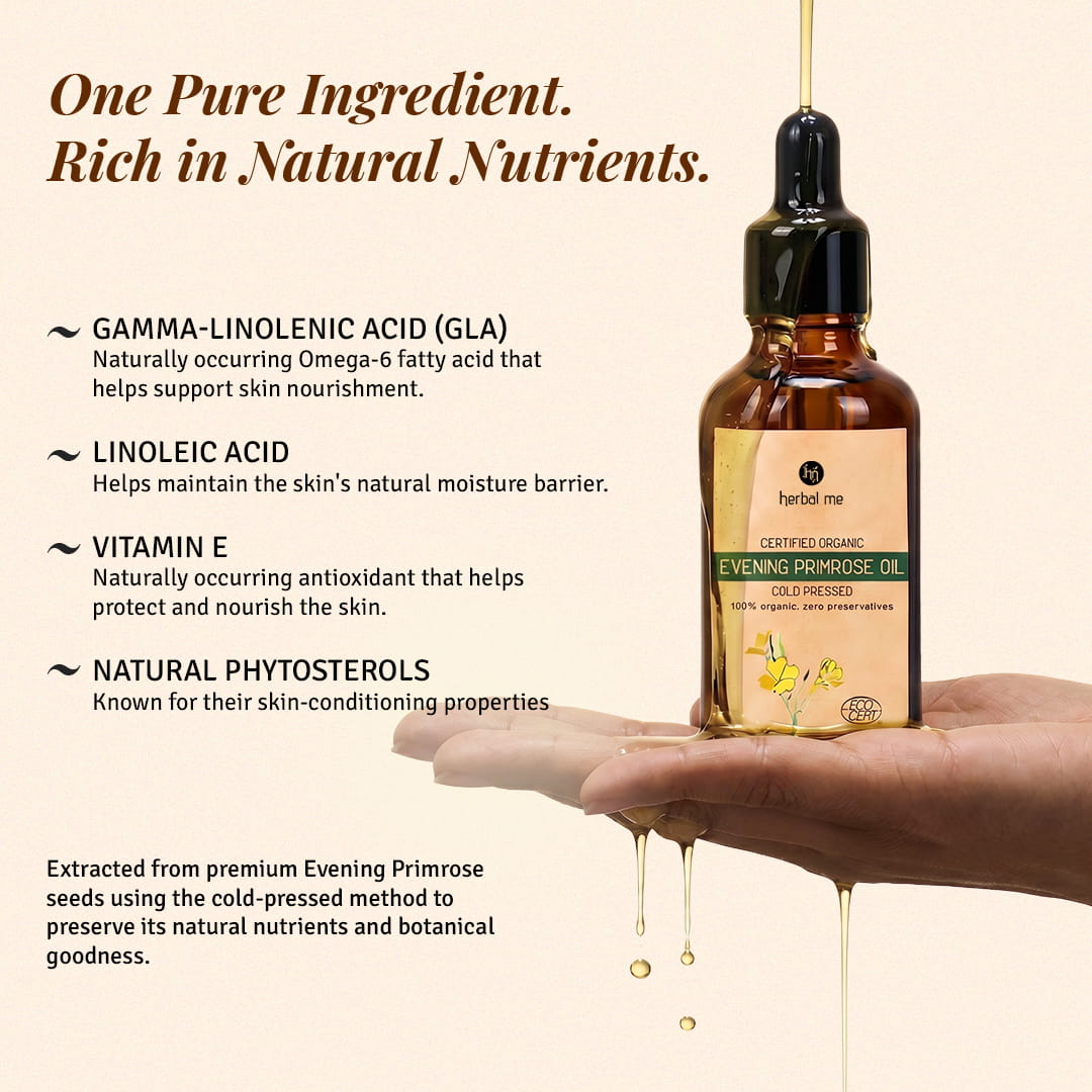 Evening Primrose Oil - 100% Organic - Ecocert Certified - 50 ml