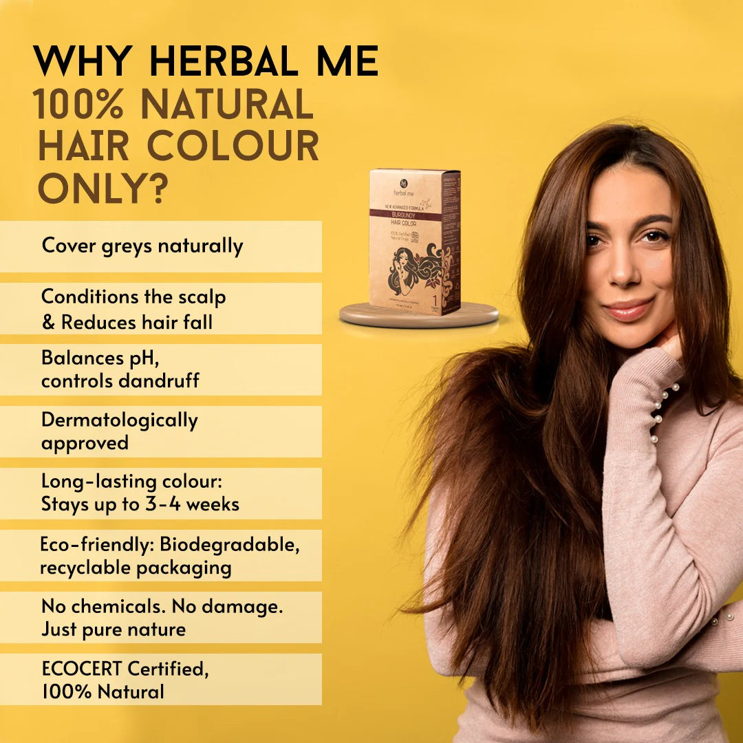 Burgundy Natural Hair Color Ecocert Certified 150g