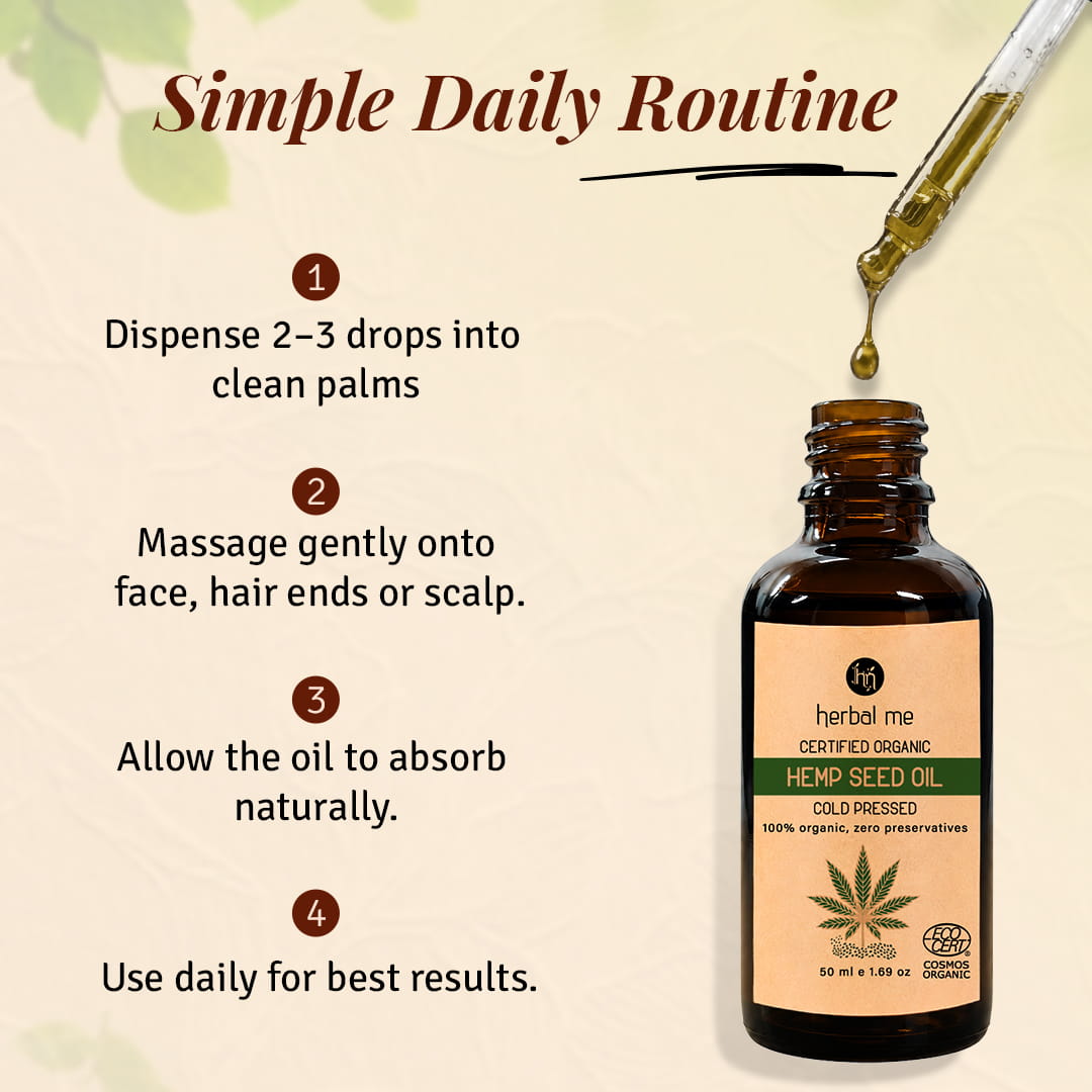 Hemp Seed Oil - 100% Organic - Ecocert Certified - 50 ml