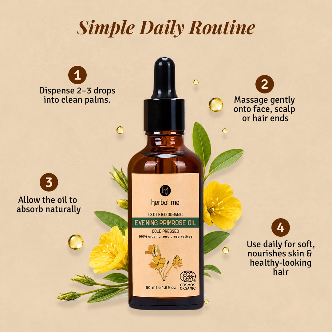 Evening Primrose Oil - 100% Organic - Ecocert Certified - 50 ml