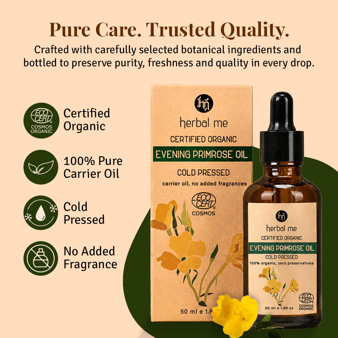 Evening Primrose Oil - 100% Organic - Ecocert Certified - 50 ml