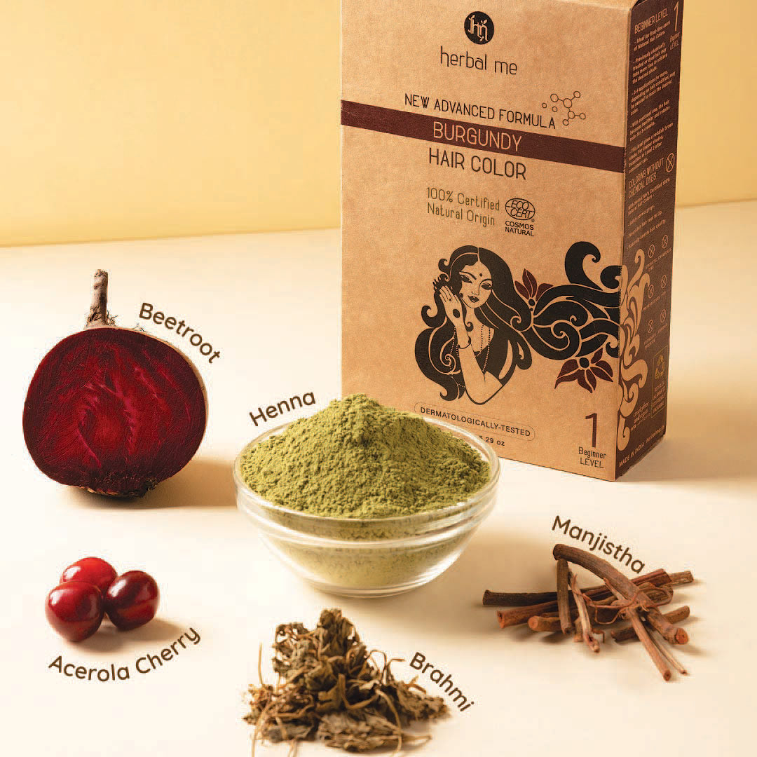 Burgundy Natural Hair Color Ecocert Certified 150g