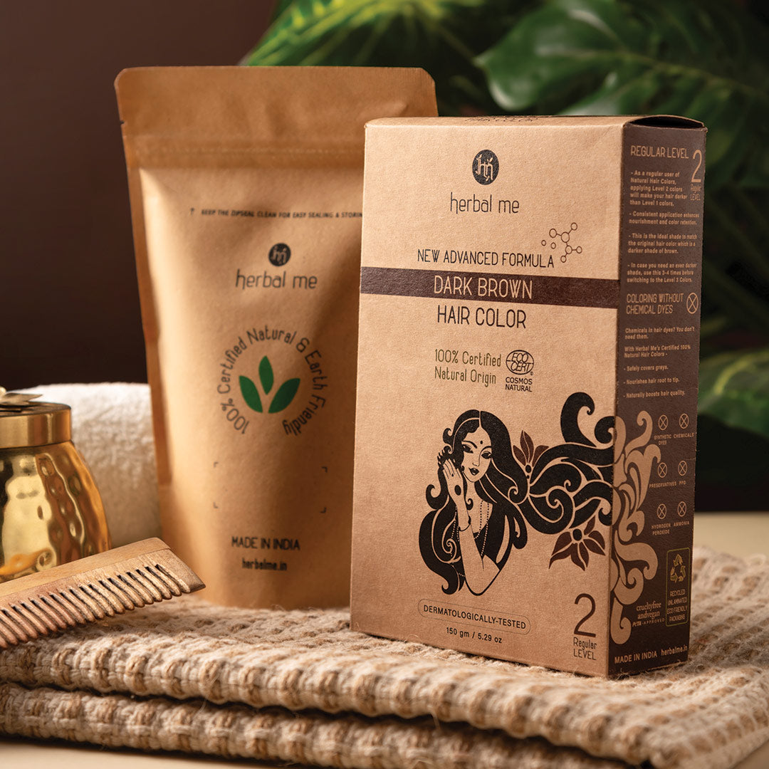 Buy Dark Brown - Natural Hair Color - Ecocert Certified – Herbal Me