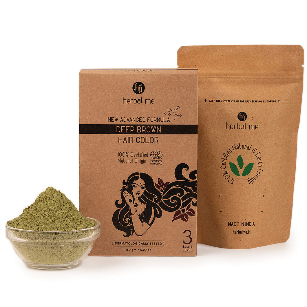 Deep Brown - Natural Hair Color - Ecocert Certified - 150g