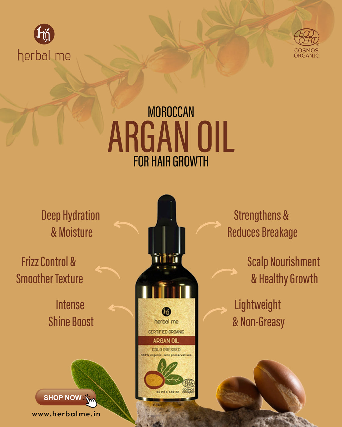 Argan Oil - 100% Organic - Ecocert Certified - 50 ml