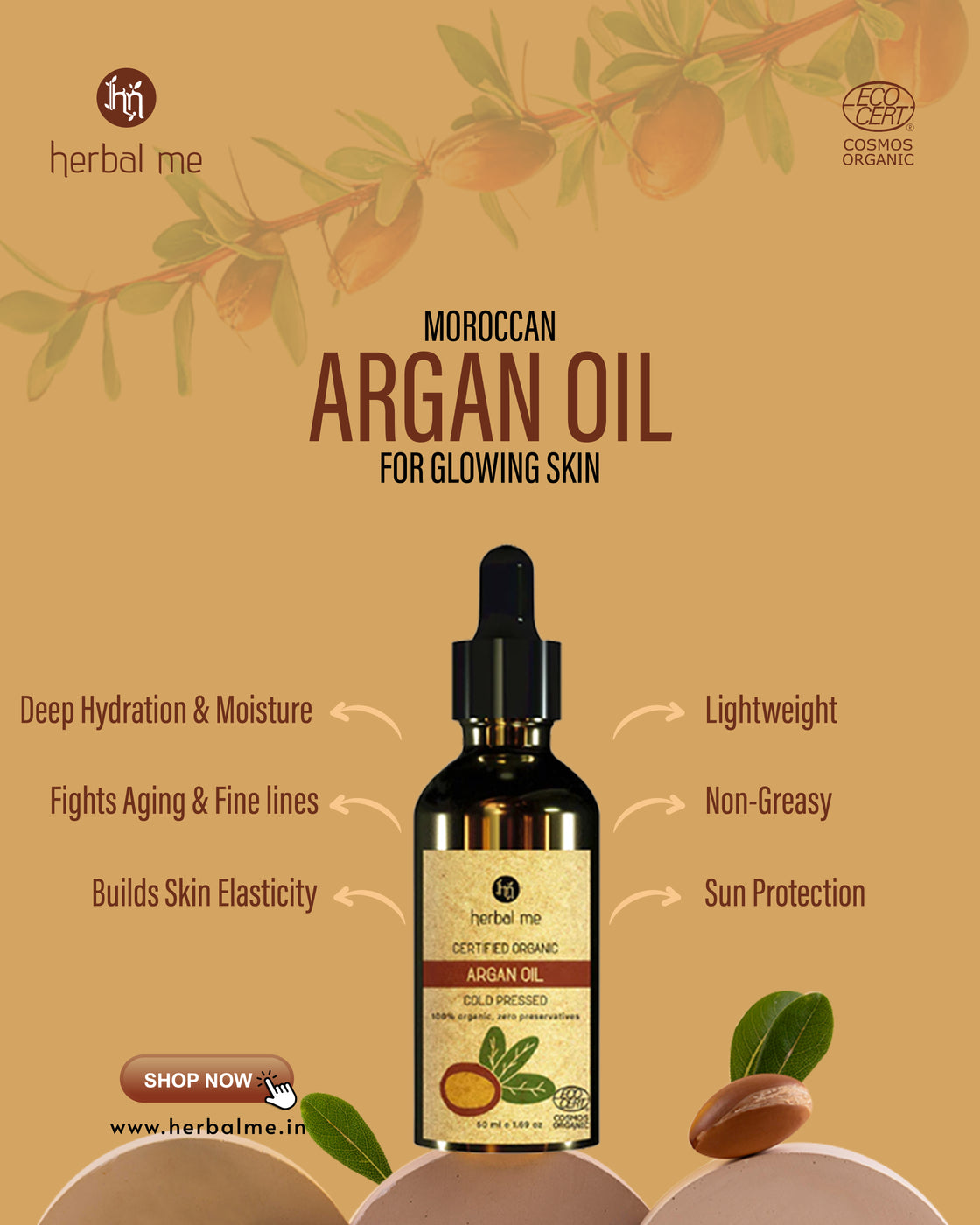 Argan Oil - 100% Organic - Ecocert Certified - 50 ml