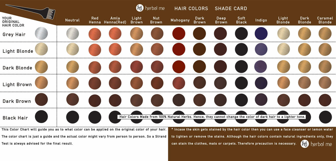 Herbal Me Hair Color Shade Card