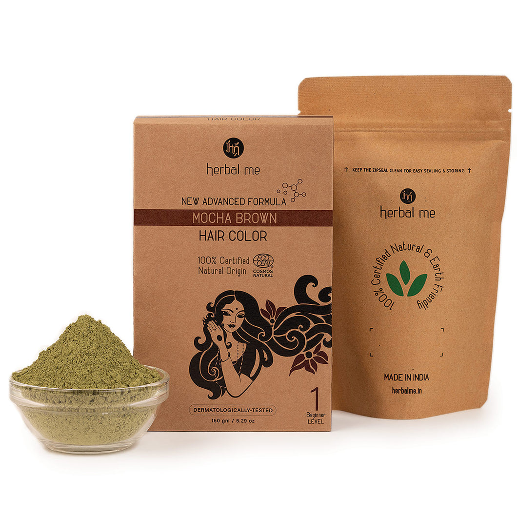 Mocha Brown - Natural Hair Color - Ecocert Certified - 150g