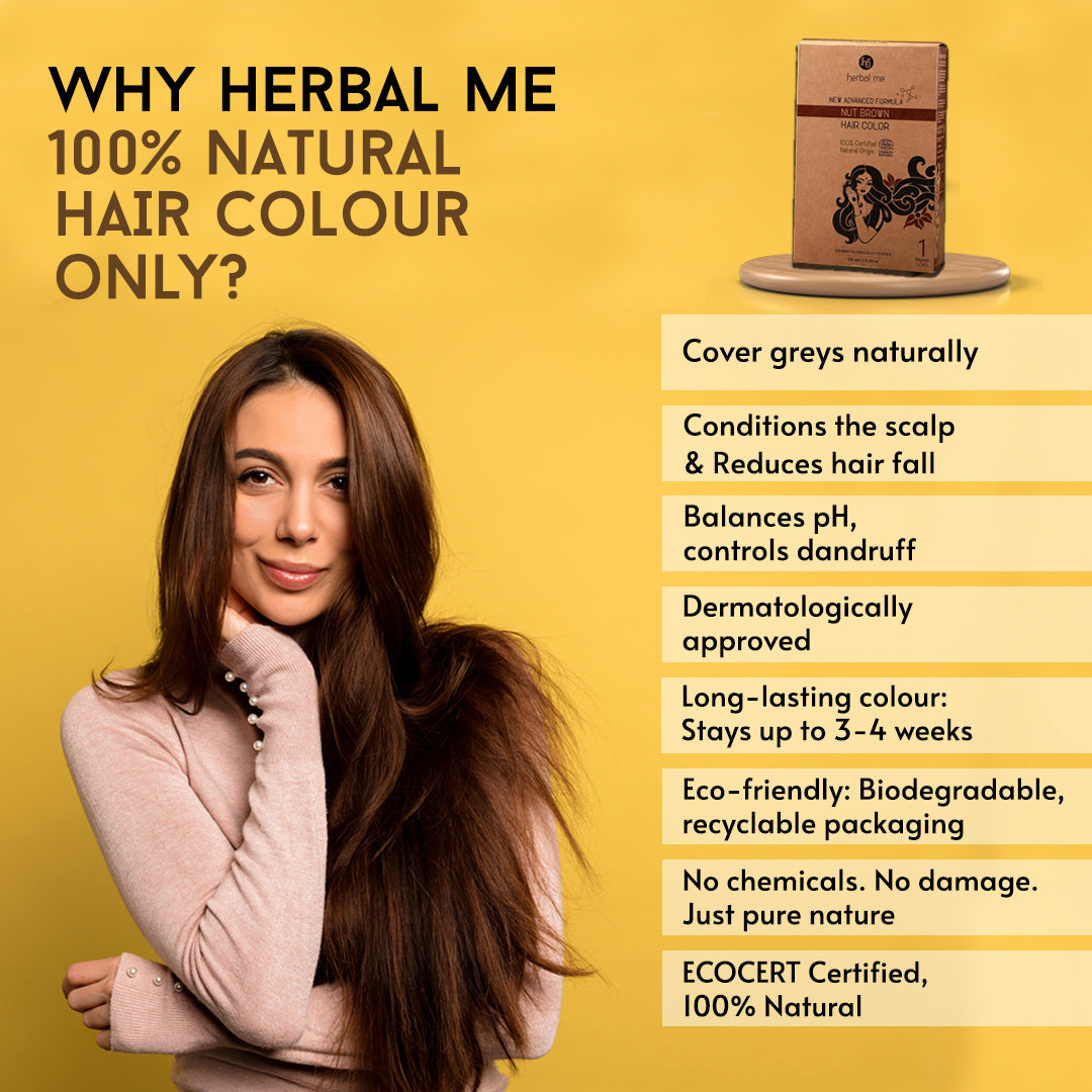 Nut Brown Natural Hair Color Ecocert Certified 150g