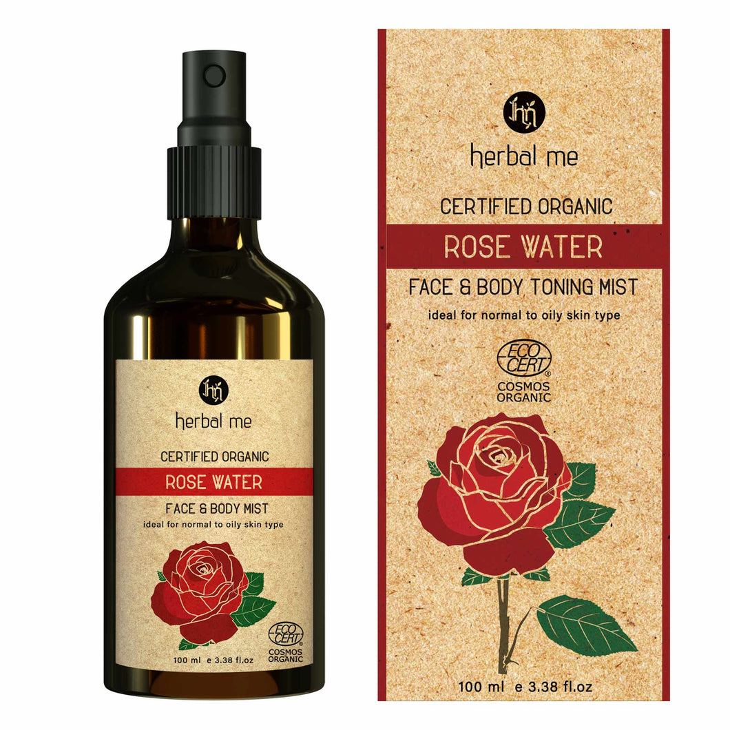 Rose Water - Face and Body Mist - Certified Organic - 100 ml